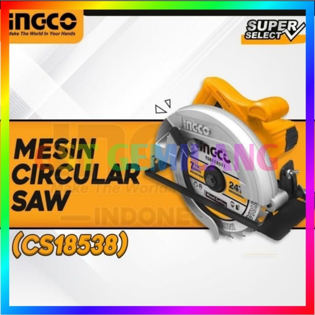 INGCO CS18538 (SS) Mesin Circular Saw 1400 Watt  Gergaji listrik