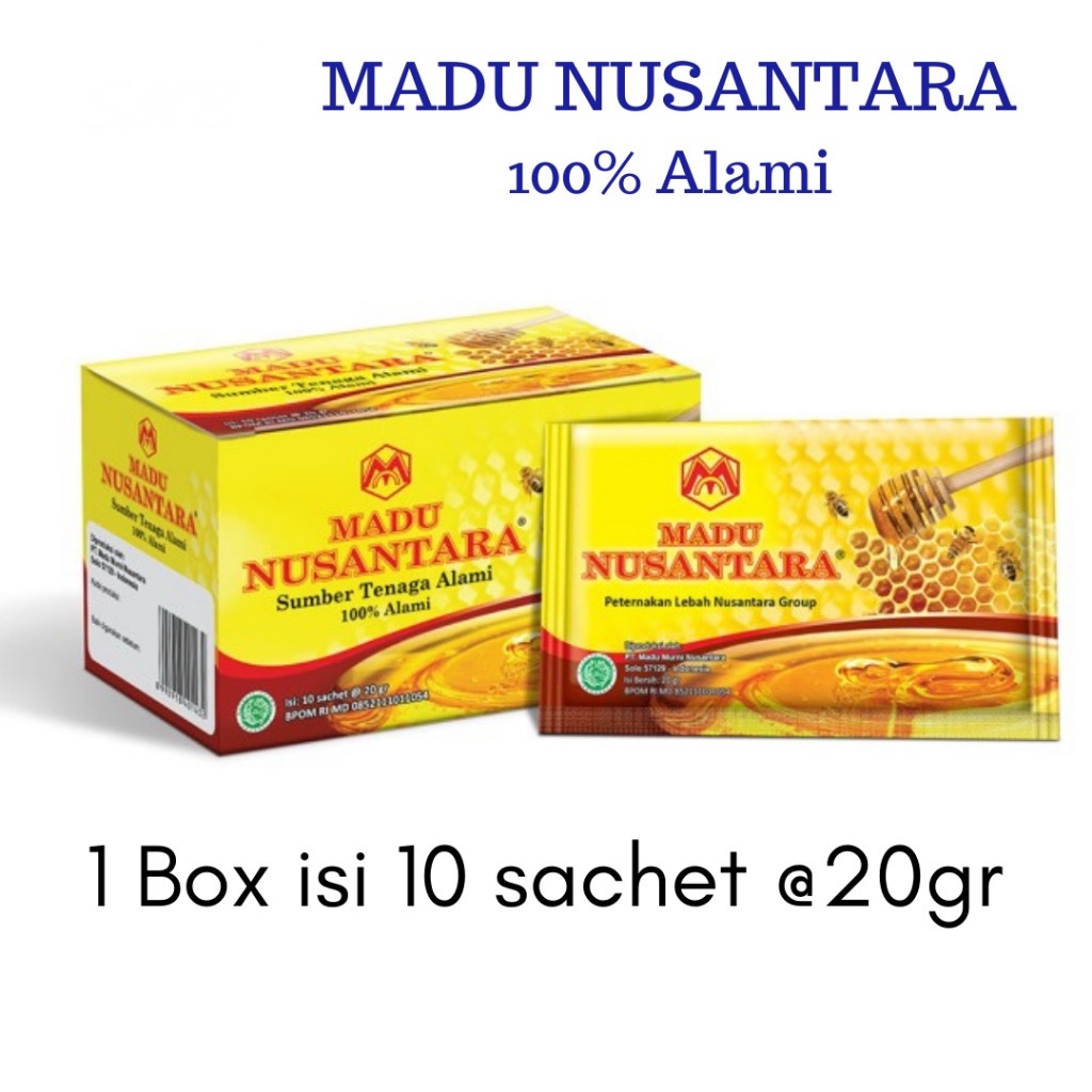 

Madu Super Nusantara 1 kotak box isi 10 sachet @ 20g 20gr 20gram 10x20gr Honey
