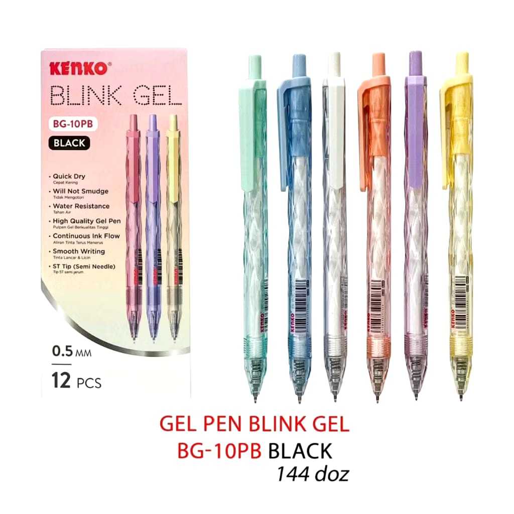

V2_Pulpen Gel Kenko BG-10 Blink Gel ( 1pak/12pcs )/Pen Kenko BG-10/BG-10PB
