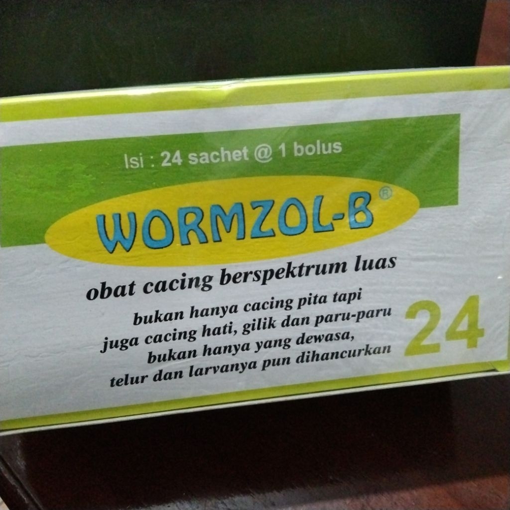 wormzole-B ~ 1box isi 24 biji (obat cacing sapi, kerbau)