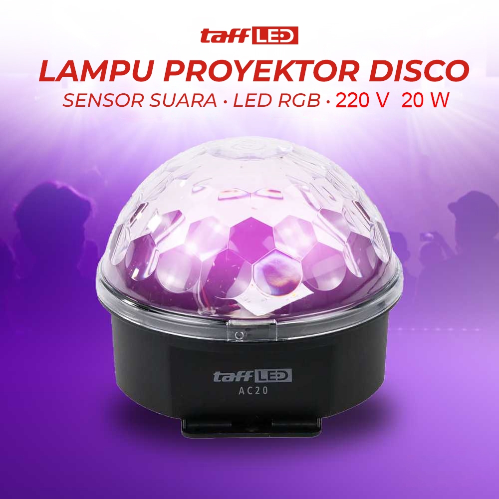 Taffled Lampu Proyektor/ Lampu Disco LED Crystal Magic Disco Ball 20W - AC20 White