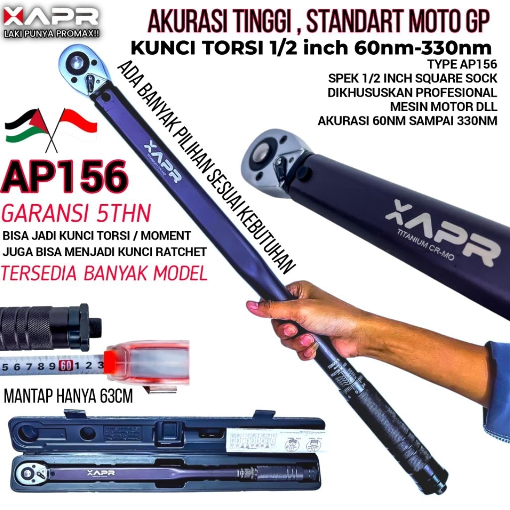 PROMO KUNCI TORSI MOMENT 1/2 INCH 60nm-330nm presisi kuat awet mewah kunci bengkel mekanik type AP15