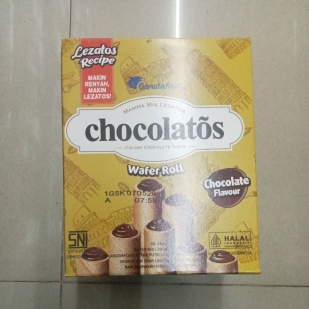

Chocolatos Wafer Roll Coklat – 1 Kotak Isi 24 pcs