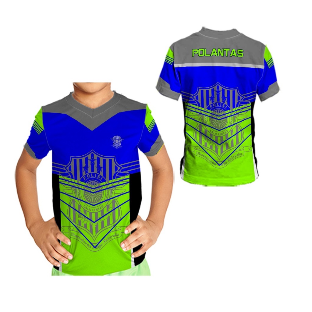 POLISI - RESERSE Pakaian Baju Kaos Anak Laki - Laki Printing GRATIS NAMA
