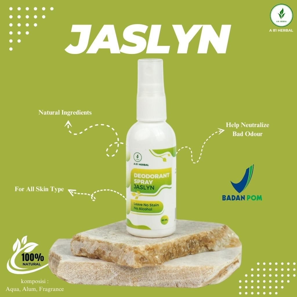 A 81 Herbal Deodorant Tawas Spray Deodoran Abi Herbal Alami 60 Ml BPOM