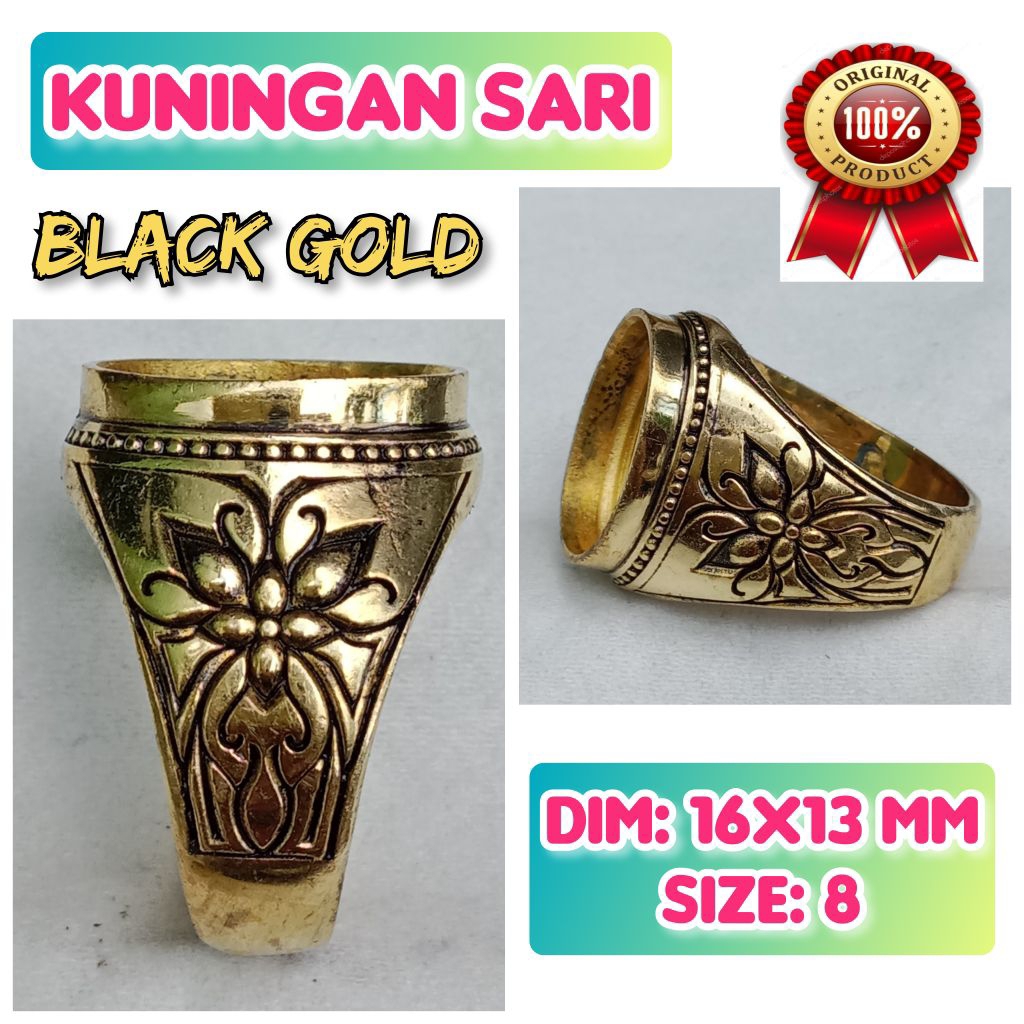 emban batu akik dan permata ukir bali Kuningan perunggu.09