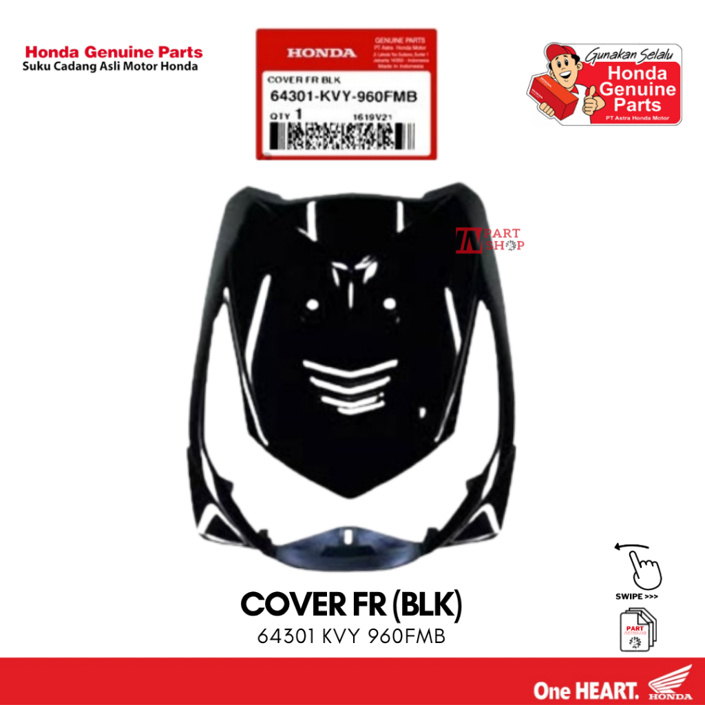 Cover Body Depan (Cover FR (BLK)) Hitam - BeAT Karbu / 64301-KVY-960FMB