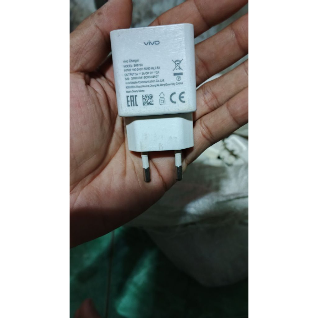 batok charger vivo 9v original