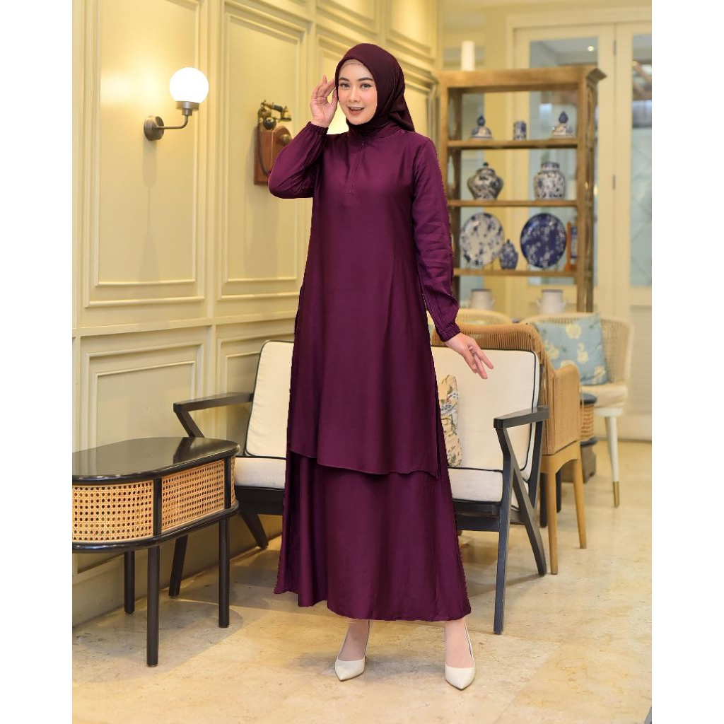 Gamis Malaysia Terbaru/Gamis Malaysia Twill Premium/Gamis Malaysia 2 Layer/Gamis Malaysia Mewah/Gami