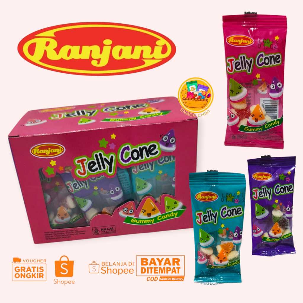 

RANJANI JELLY CONE GUMMY CANDY 1 BOX 30 PCS