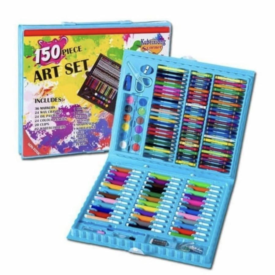 

Crayon Set 150 Alat Mewarnai Warna Set 150pcs Pensil Warna Krayon Set - Biru