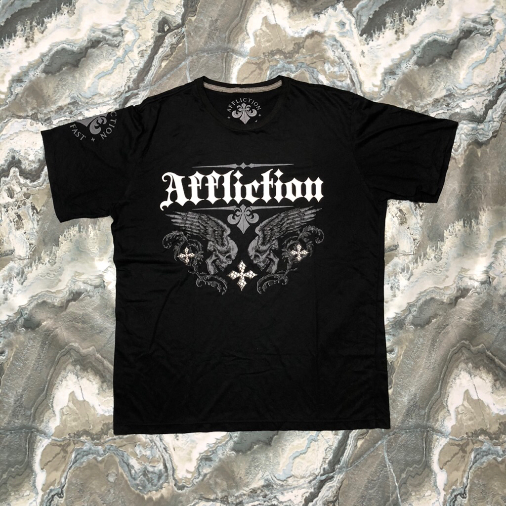 kaos affliction skull live fast