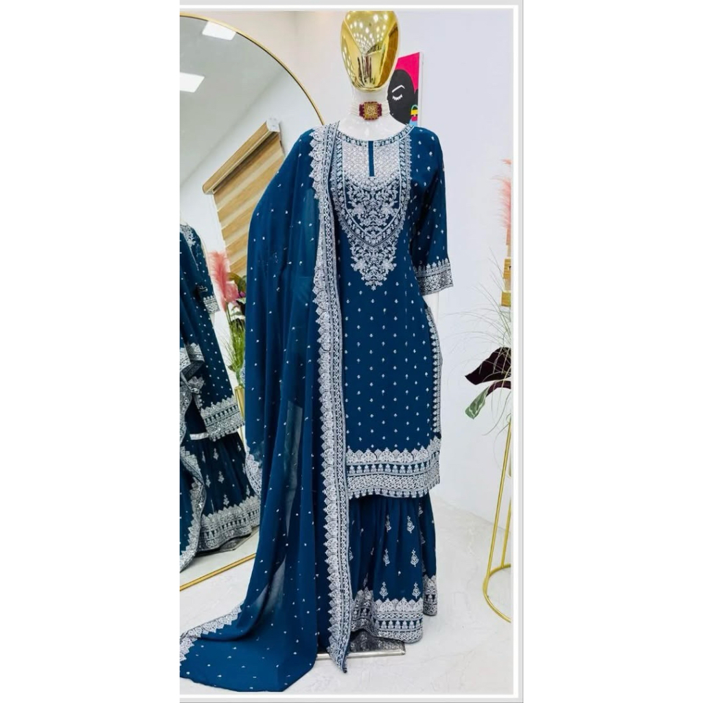 Baju Kurti Setelan Celana Sharara Made In India (K.013)