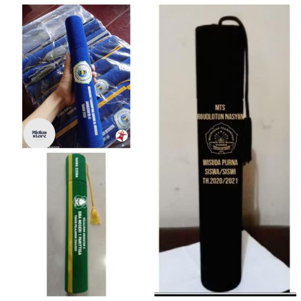 

Tabung Toga Wisuda Custom Nama Sekolah Untuk TK/PAUD, SD, SMP, SMA, SARJANA/Perguruan tinggi