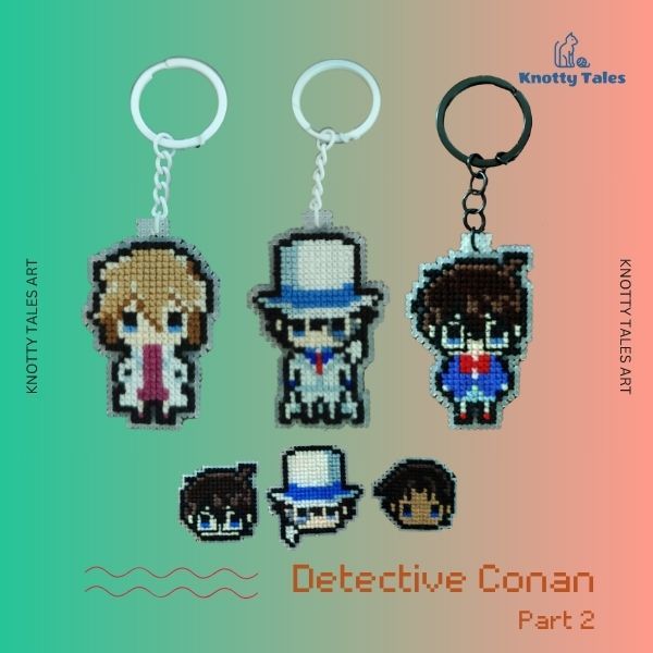 Knotty Detektif Conan Gantungan Kunci Cross Stitch Part 2