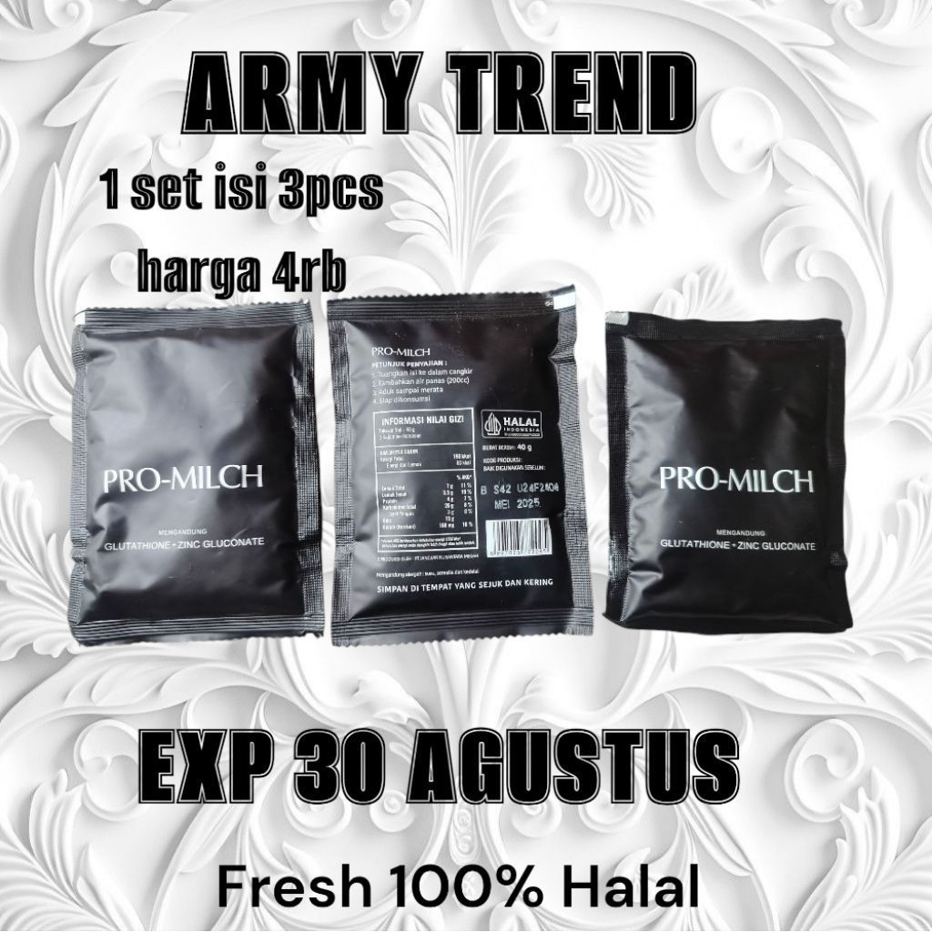 

PROMO SUSU SEREAL PROMICLH 1 PAKET ISI 3 PCS ASLI JATAH TNI EXP AGUSTUS AKHIR 2025