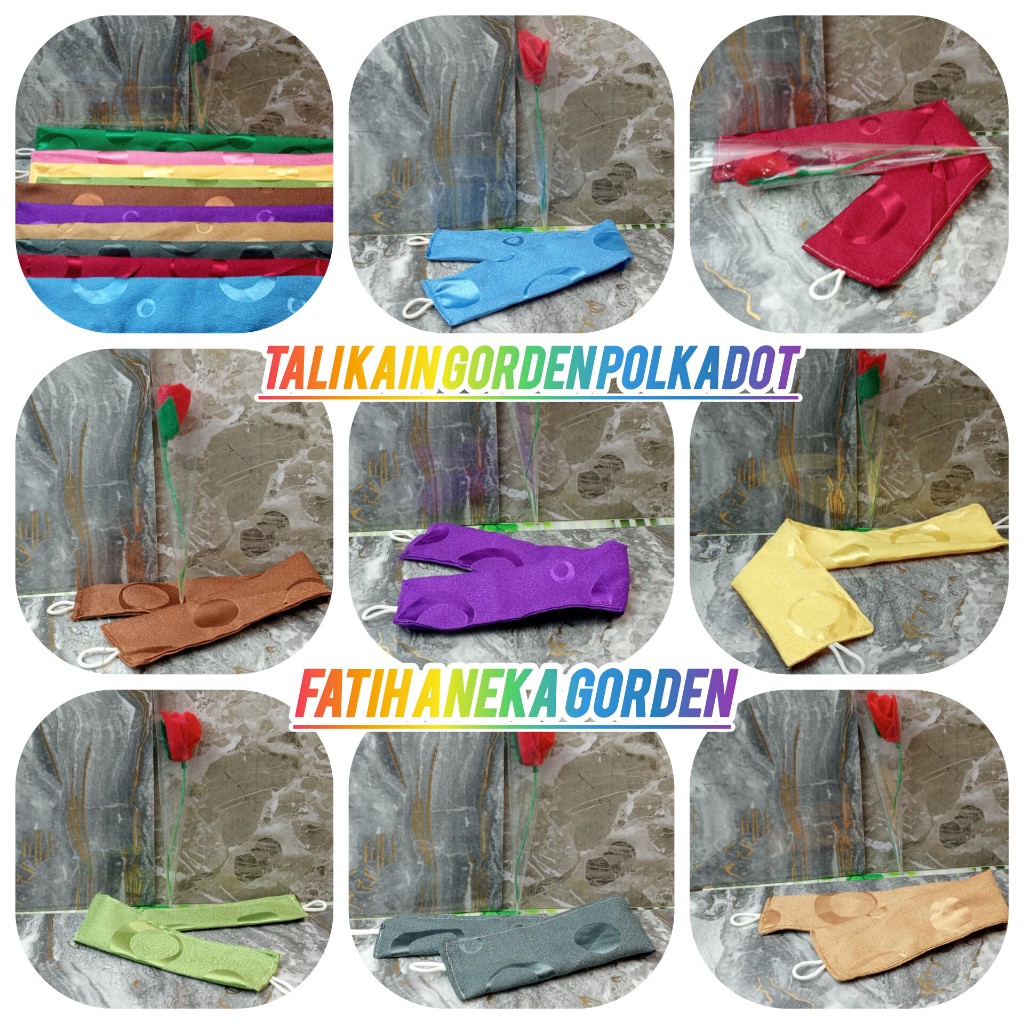 TALI KAIN GORDEN-PENGIKAT GORDEN-TALI KAIN POLKADOT-TALI HORDENG