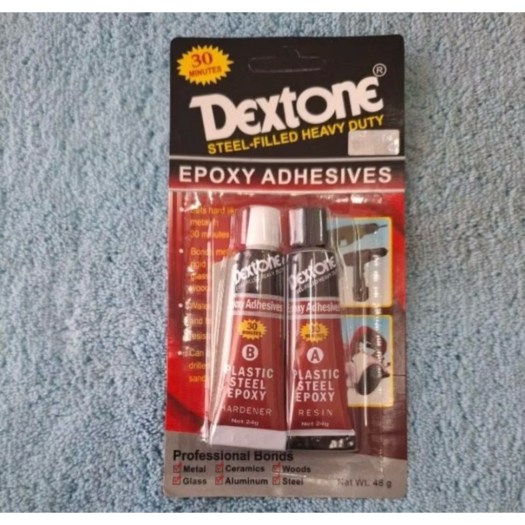 

lem besi campur EPOXY ADHESIVE STEEL DEXTONE 30 Menit KERING 48gr ( harga per biji )