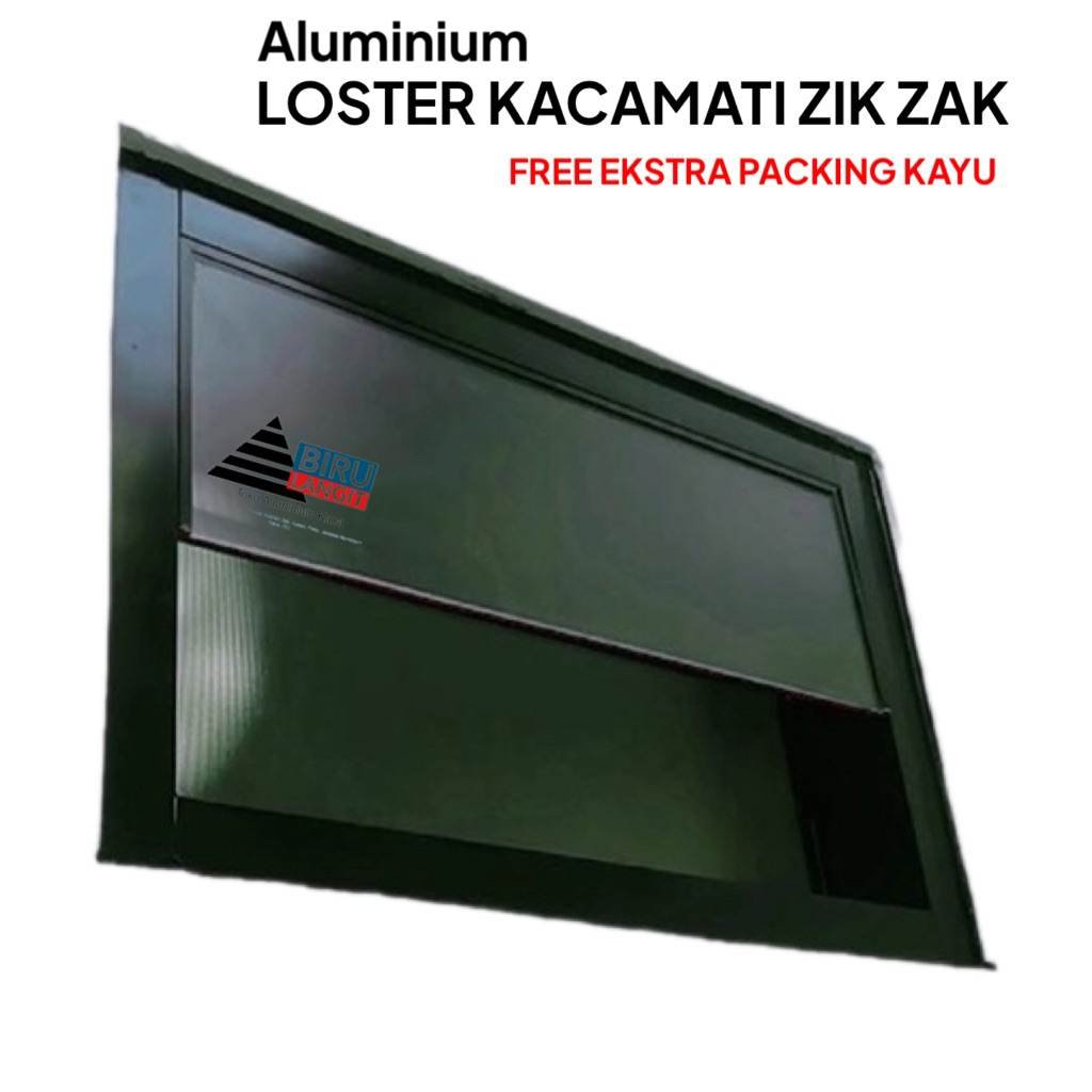 LOSTER KACA MATI ZIK ZAK 52 x 102, 40*60, 30*50, 50*50, 30*70, 20*80cm  FREE PACKING KAYU