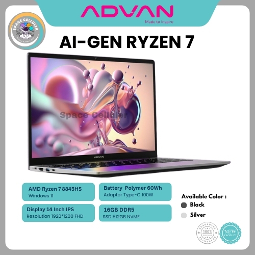 ADVAN Laptop AI Gen Ultra Intel Core Ultra 5 125H 16GB 512 GB & AI Gen Ryzen 7 8845HS 16GB 512GB