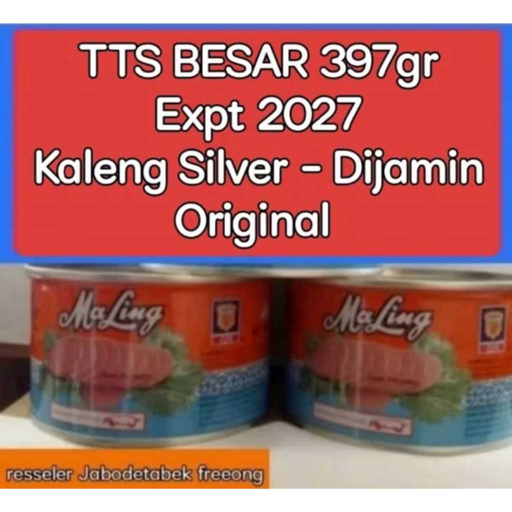 

397 MALING TTS CANNED HAM PORK LUNCHEON MEAT / maling babi / daging babi kaleng ukuran kaleng besar