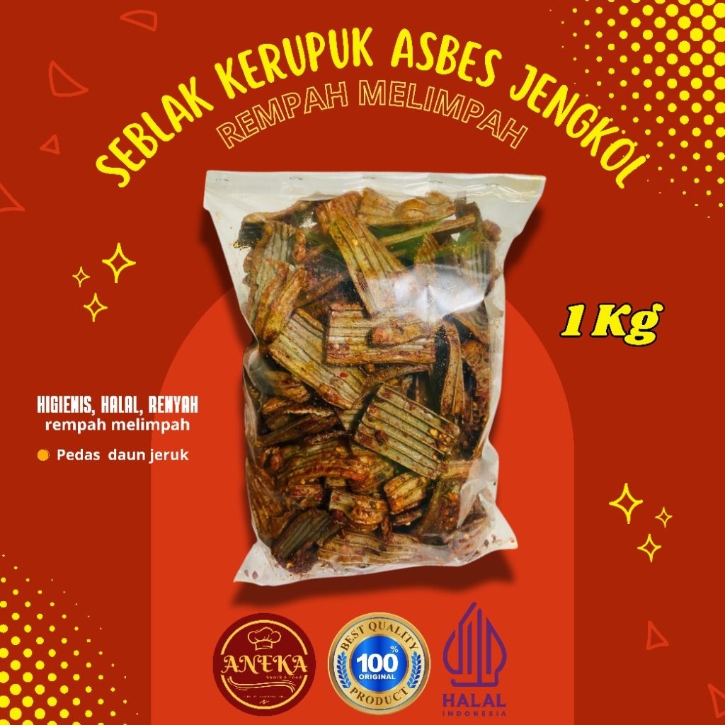 

1KG - Kerupuk Jengkol Pedas Daun Jeruk Seblak Asbes