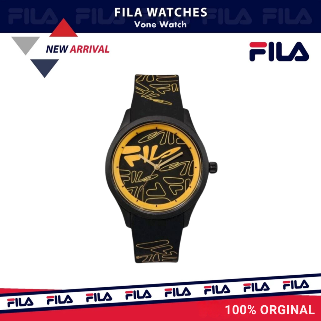 Jam Tangan Fila Original Analog Rubber Unisex 38-129 Mindblower Watch Tali Karet