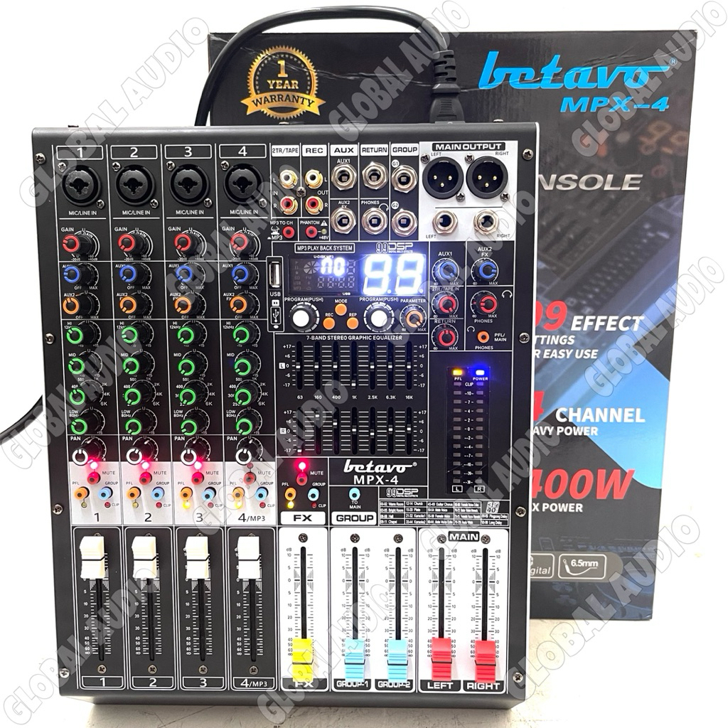 Power Mixer Betavo Audio MPX - 4 4Channel Original Professional Power Mixer MPX4 Mixing 4 Bagus ( Bi