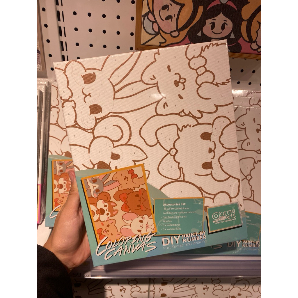 

Oh Some - Langer Painy By Numbers Cuddly Friends size 20x25cm Coloring Canvas DIY
