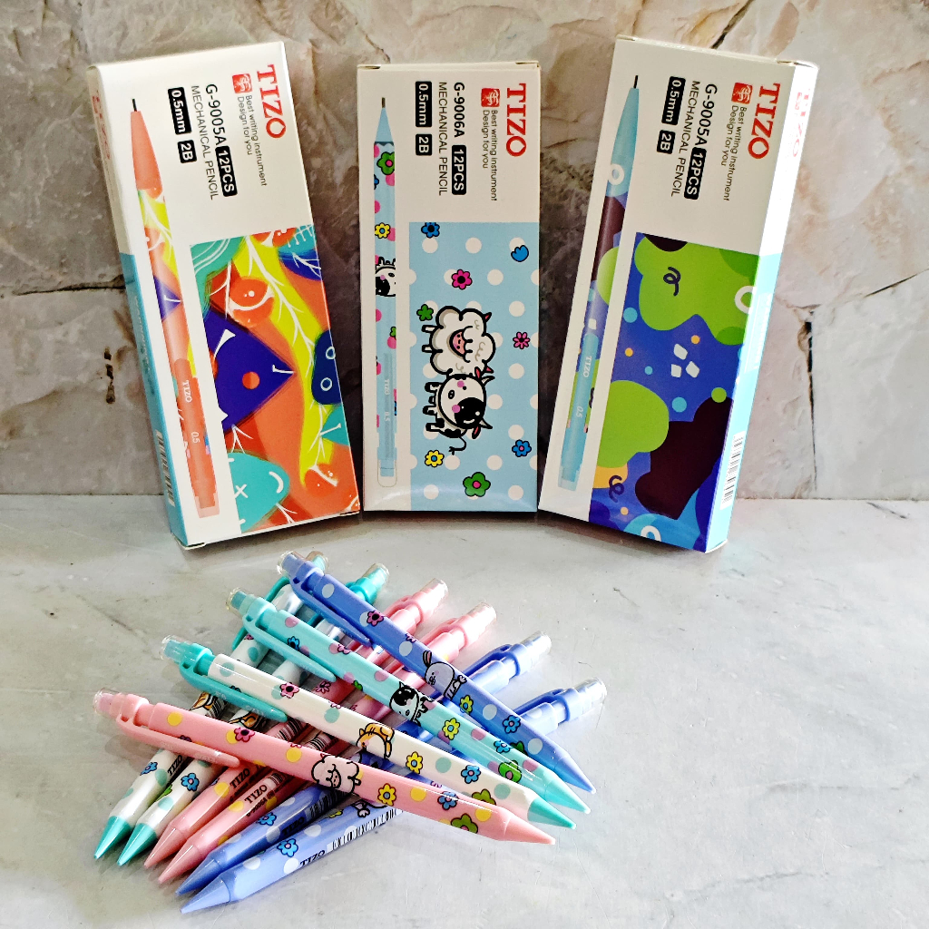 

SELUSIN ( 12 BIJI ) Pensil Mekanik Kecil Tizo 0.5 mm Pensil Isi Ulang Tizo 0.5mm