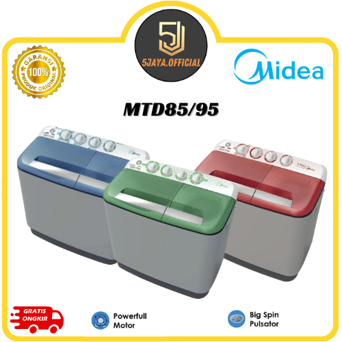 Mesin Cuci Midea 2 Tabung 7 KG / 8 KG - MTD85-P701Q / MTD92-P501