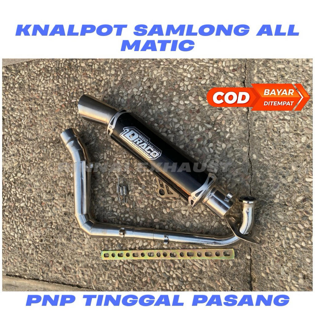 Knalpot RACING SAMLONG DRACCO PNP FREE BREKET beat vario scoopy mio fino all matic