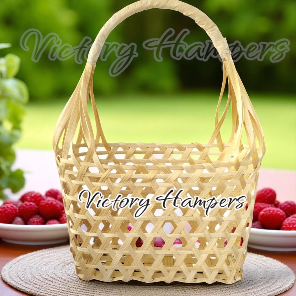 TAS PARCEL BAHAN BAMBU ANYAMAN BAMBU WARNA NATURAL BAMBU BUKAN BLEACHING