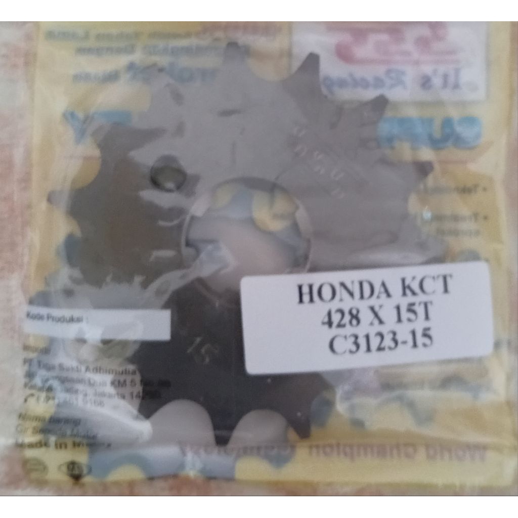 Gear depan SSS 428x15 Honda KCT.