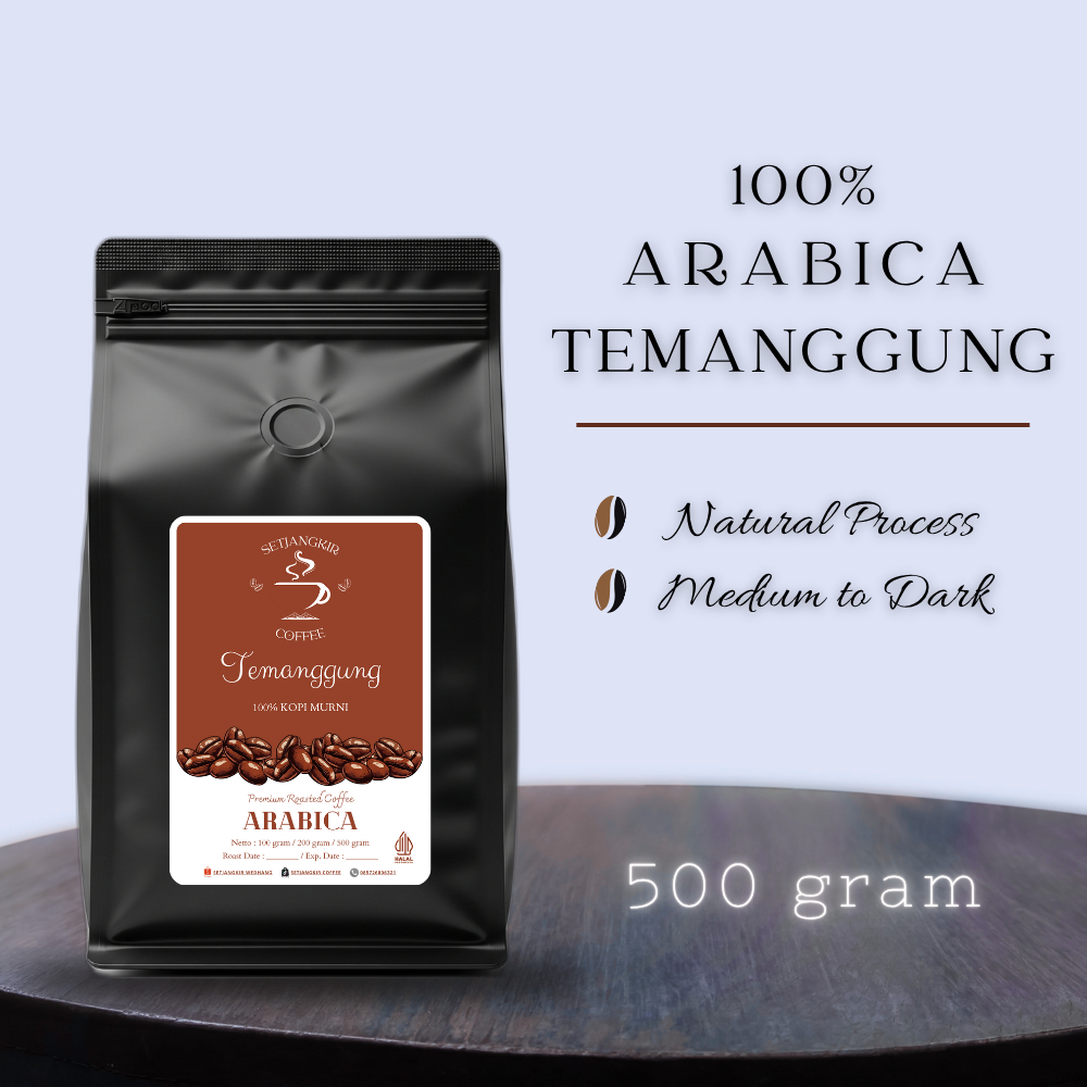 

SETJANGKIR COFFEE Kopi Arabica Temanggung 100% Kopi Arabika Murni 500 gram - Bubuk Kopi