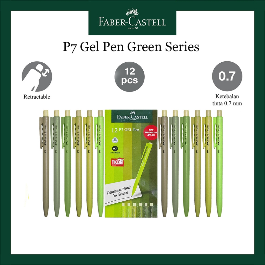 

Pulpen Ballpoint Faber Castell KP7 Green Series Per Box