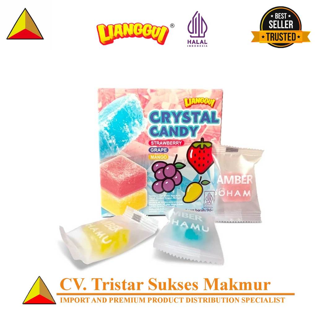 

(HALAL) Lianggui Crystal Candy 96gr – Permen Keras Warna-Warni Rasa Buah Manis & Segar