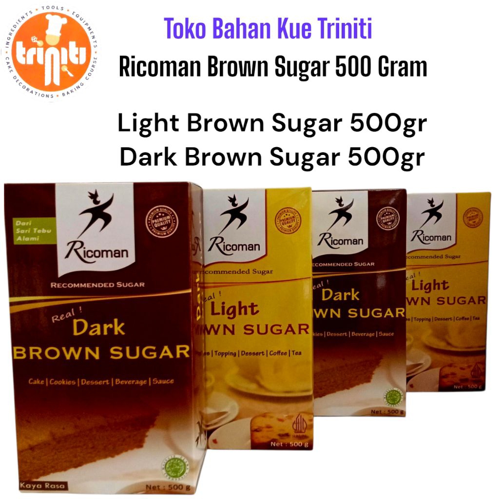 

Ricoman Brown Sugar 500 Gram [ Light & Dark ]