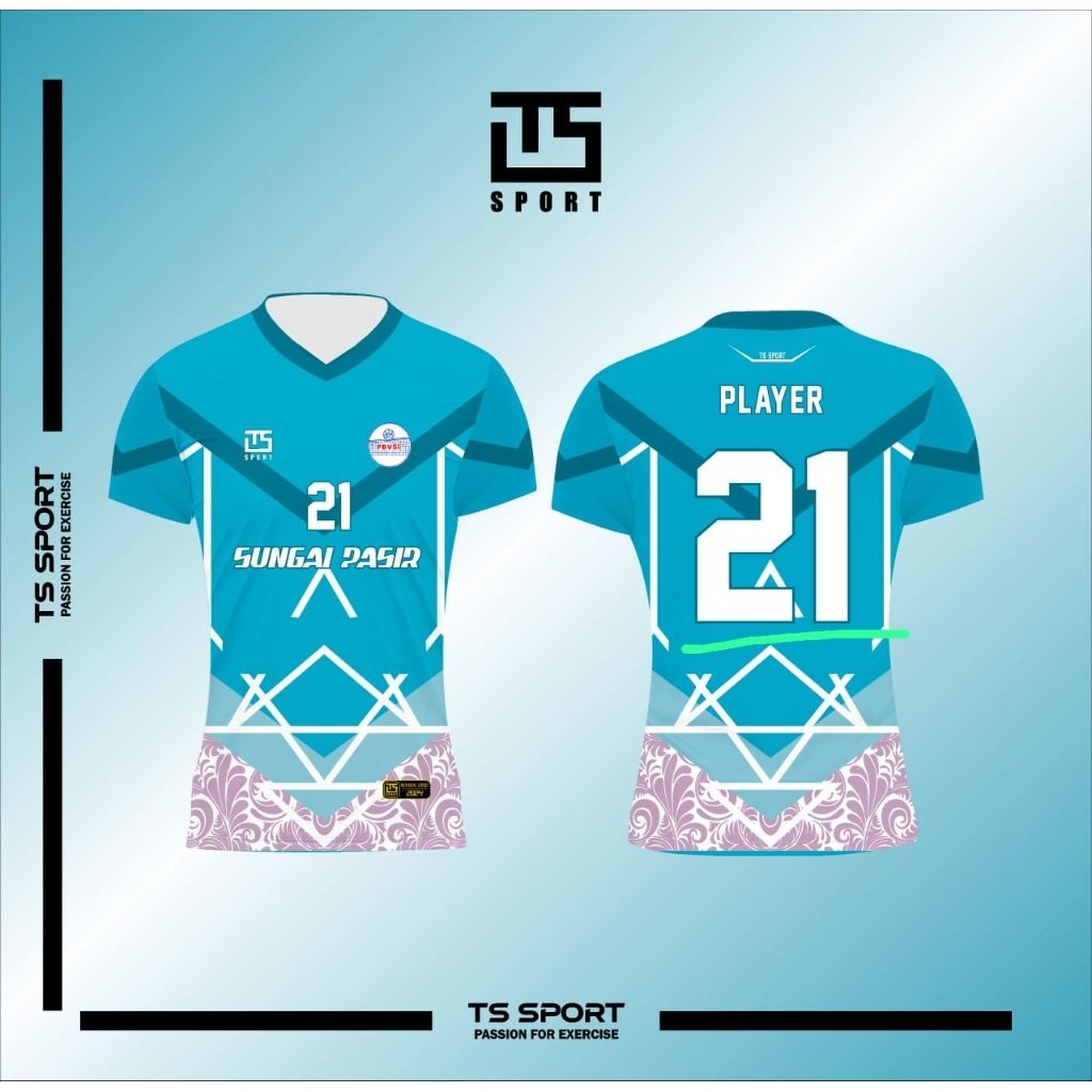 Kaos Jersey Volly Full Printing Gratis Tambah Nama Nomor Logo Sponsor