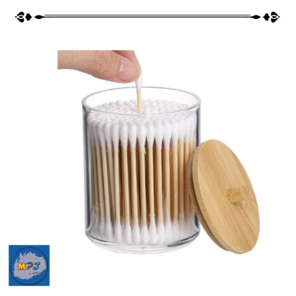 Tempat Kapas Cotton Bud Toples Plastik Make Up Organizer