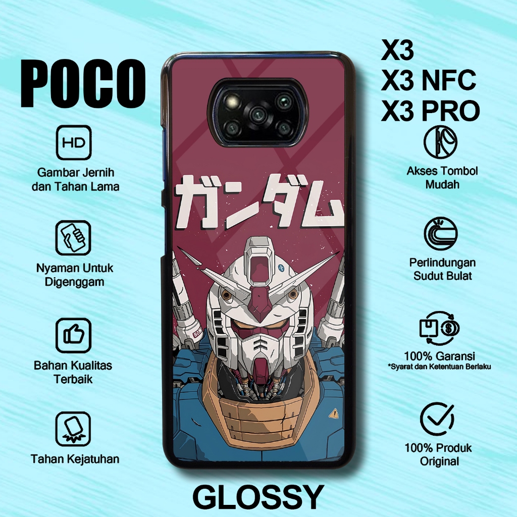 Case Hp Poco X3 X3 NFC X3 Pro Glossy Motif GUNDAM Casing Hp Untuk Poco Cover Hardcase Softcase