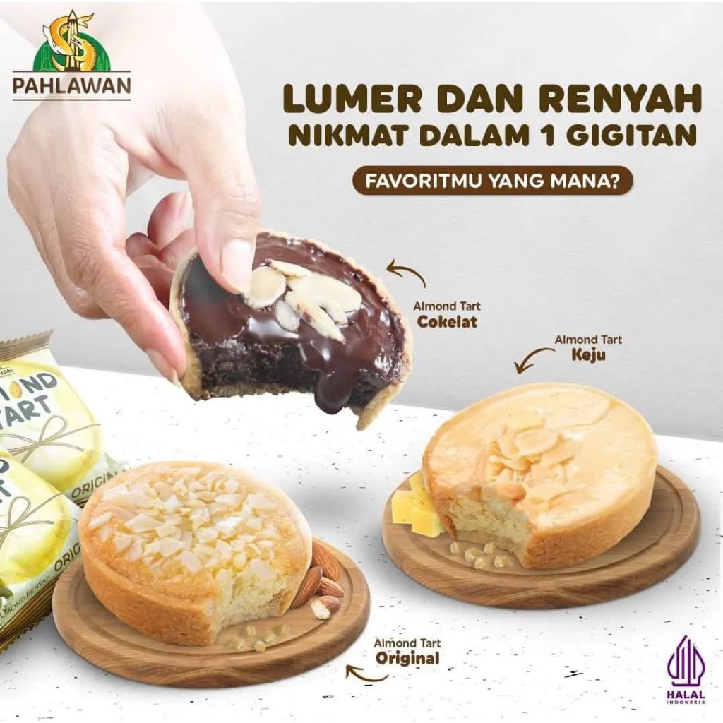 

Almond tart pahlawan (coklat )
