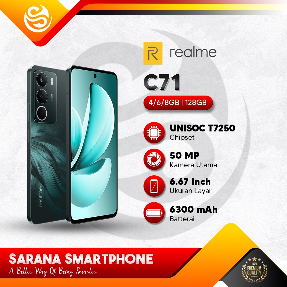Realme C71 (4/128GB) (6/128GB) (8/128GB) | 6300 mAh | Fast Charging 45W | HP Android Murah 1Jutaan