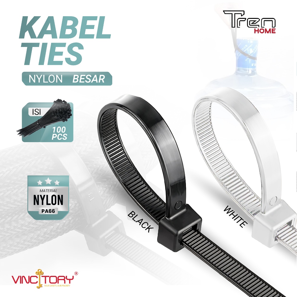 

Vincitory Kabel Ties Cable Tie Tali Pengikat Nylon Panjang 20 25 30 35 40 cm Isi 100pcs 2284 2648