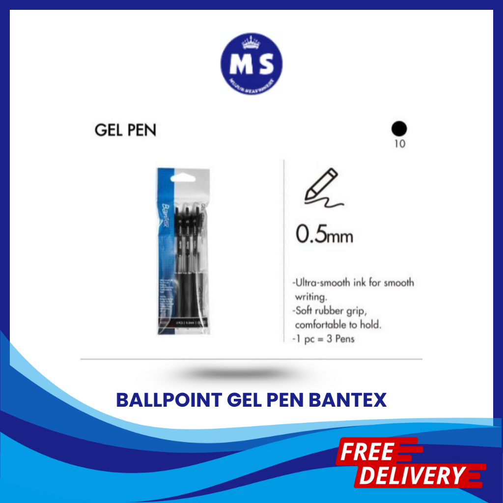 

BALLPOINT GEL PEN BANTEX BG1011 HITAM