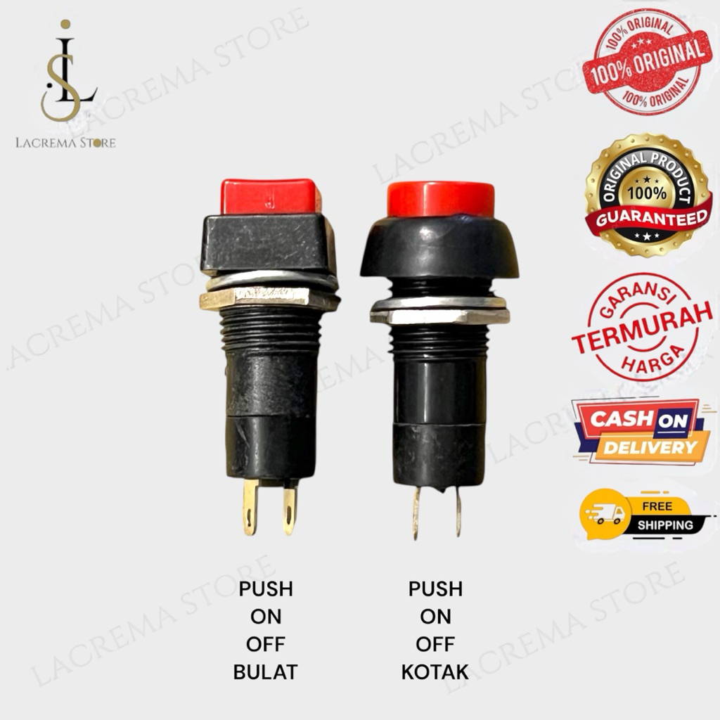 SAKLAR PUSH ON BULAT PUSH ON OFF BULAT SWITCH ON KOTAK SWITCH ON OFF