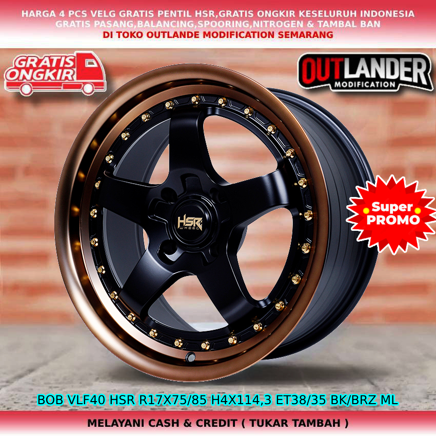 velg ring17 lobang 4 untuk mobil Cefiro Evalia Galant Hiu Colt Eterna Galant dll hsr bob r17