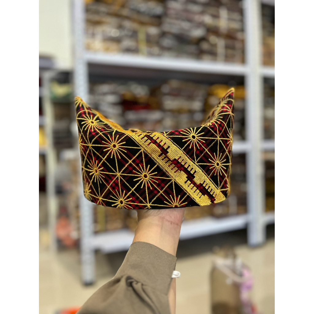 peci kopiah songkok tapis lampung bordir model perahu motif bintang