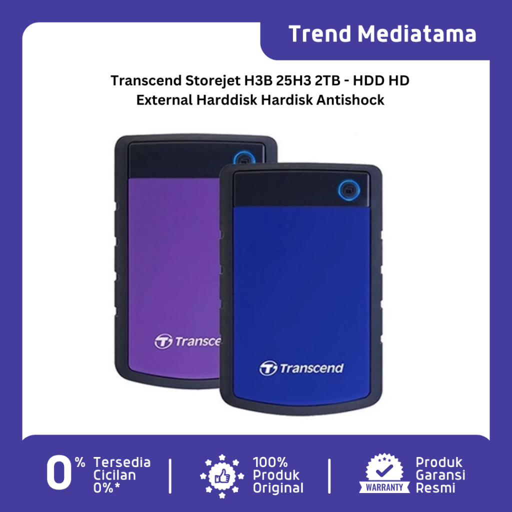 Hardisk Eksternal Storejet Transcend 2TB HDD External 25H3-25H3B