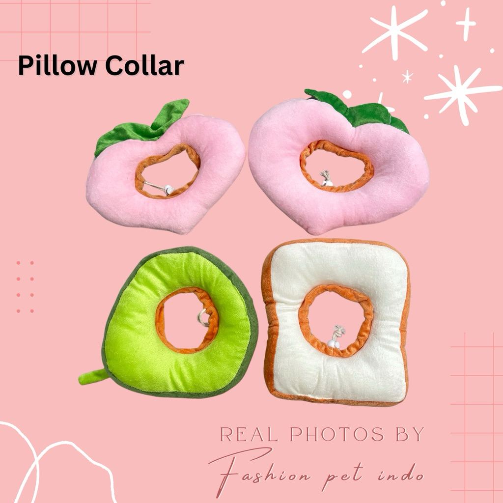 Bantal Kalung Cone Kucing Anjing Roti Alpukat Peach